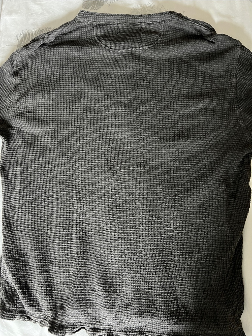 Ralph Lauren RRL Men’s Gray Waffle Henley Long Sleeve - Picture 7 of 9